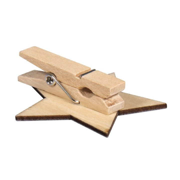 Chiffres de l'Avent étoiles 1-24 sur pince