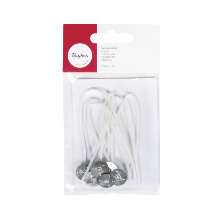 Stoppino per candele cerato 150 mm 6 pezzi.
