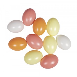 set of 10 Plastic Eggs Apricot 6cm