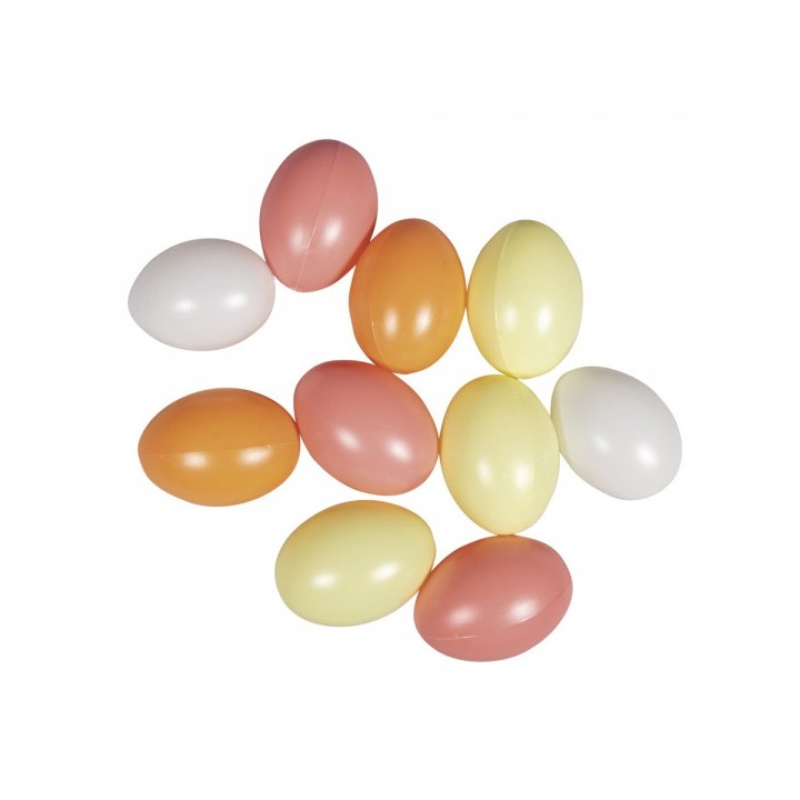 10er Set Plastik Eier Aprikose 6cm