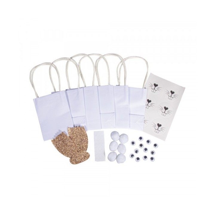 Paper Gift Bag Easter Bunny, 6 pieces