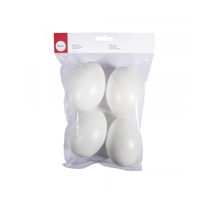 Oeufs en plastique, 10cm ø, 4 pièces