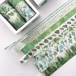 8 pcs. Washi Tape green "Forest