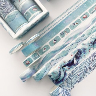 8 pcs. Washi Tape bleu "Lac