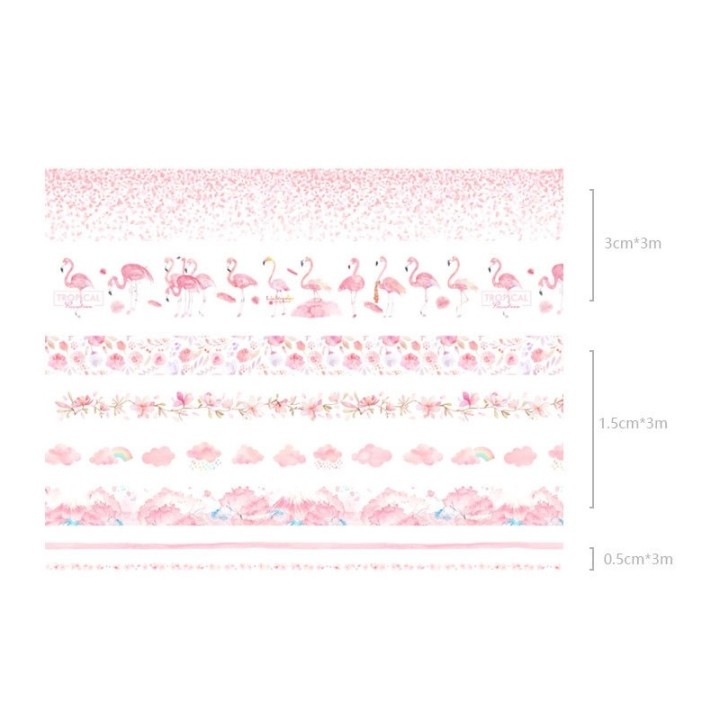 8 pcs. Washi Tape rose "Amour