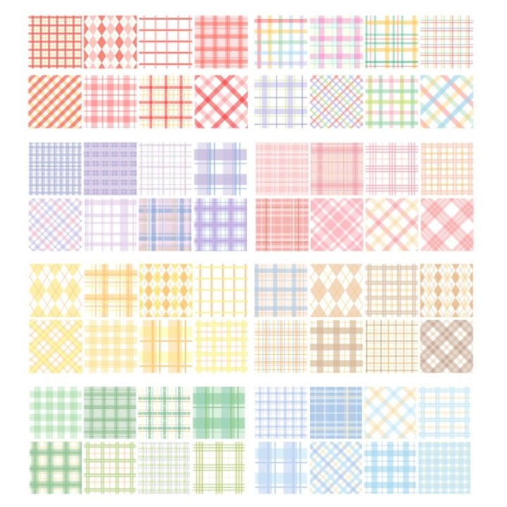 60 Stk. Washi Tape 1.5cm einfaches Muster