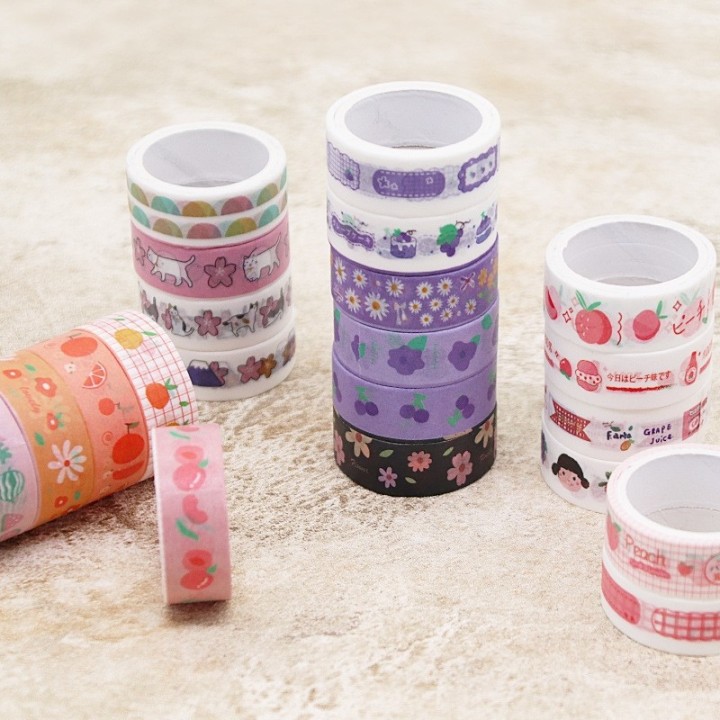 60 pcs. Washi Tape with motifs