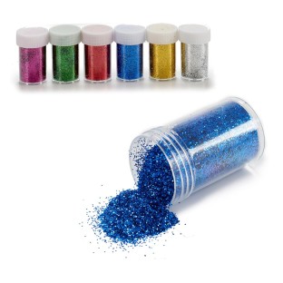 Set of 6 Bottles Metallic Glitter Colours 12g