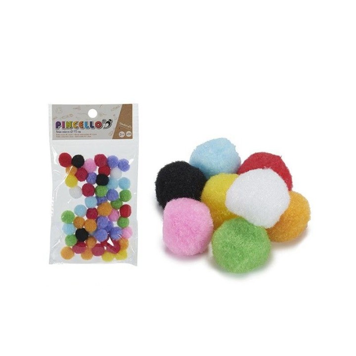 Acheter Pompons multicolores mélangés 50 pcs. en ligne | basteldepot.ch