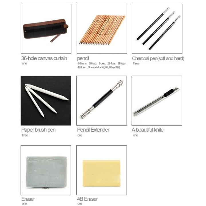 set de 29 outils d'esquisse / de dessin