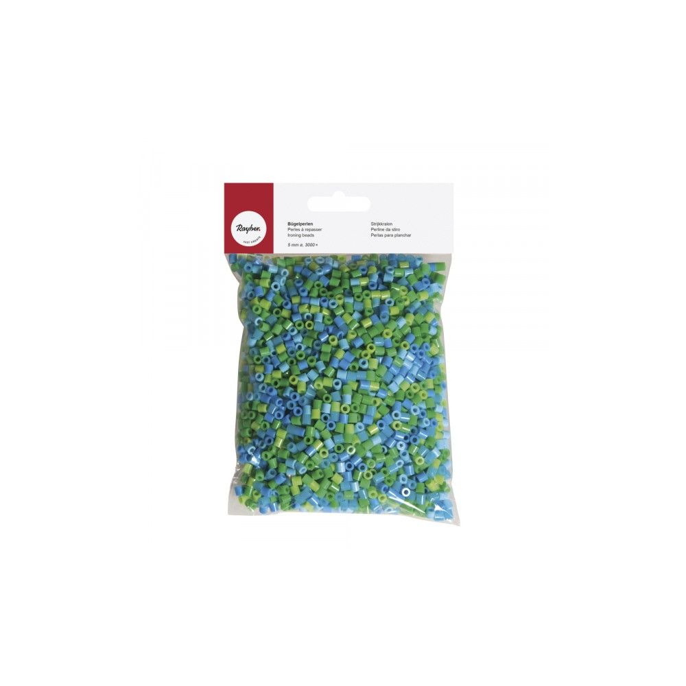 Perline da stiro mix verde/blu 5mm 3000 pezzi.