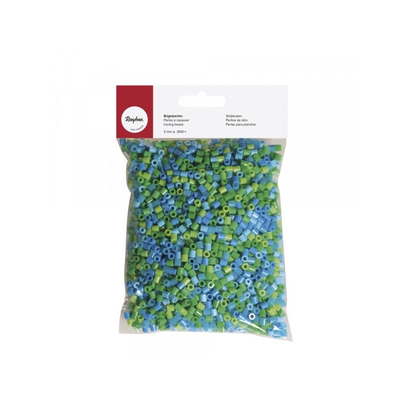 Bügelperlen Mix grün/blau 5mm 3000 Stk.