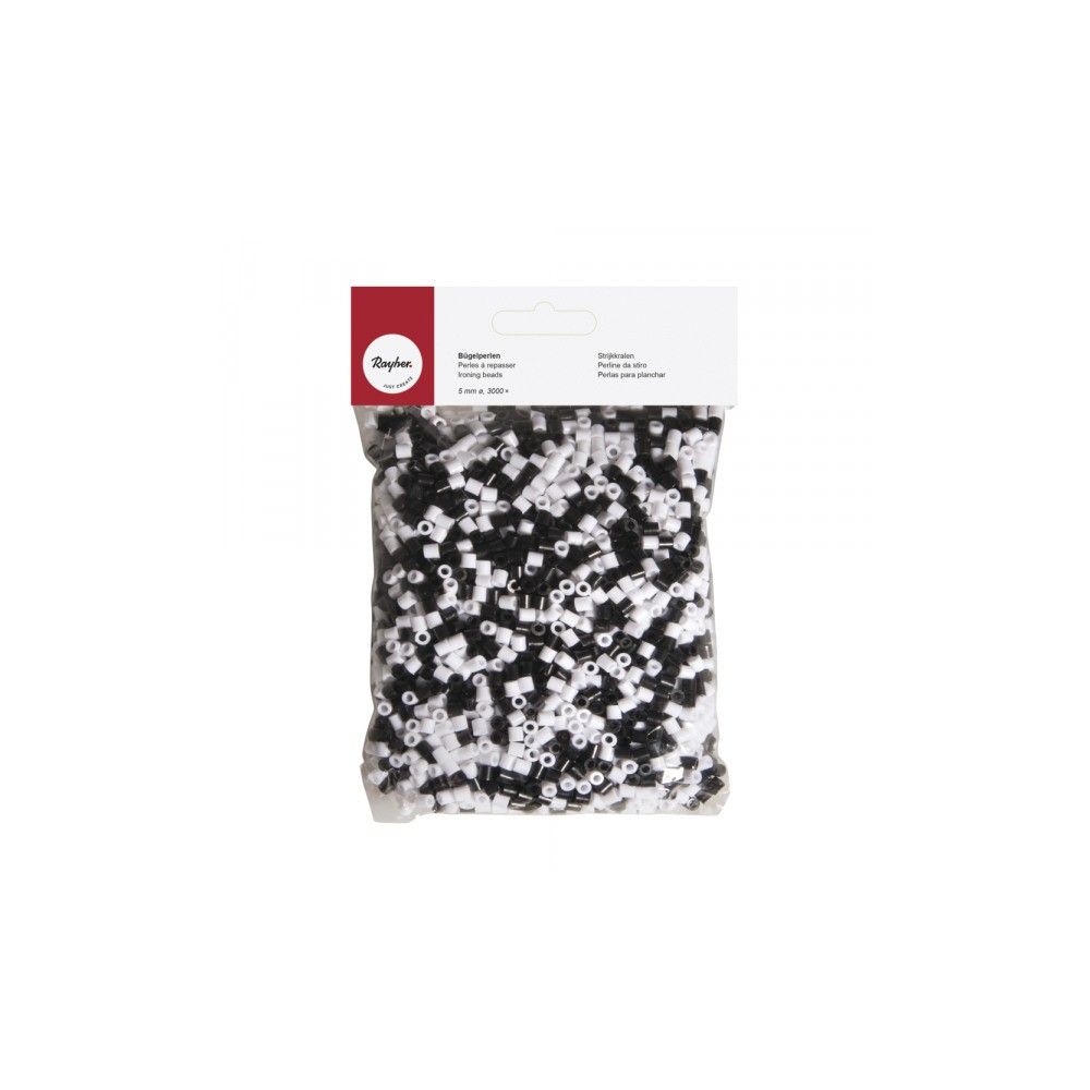 Ironing beads mix black/white 5mm 3000 pcs.