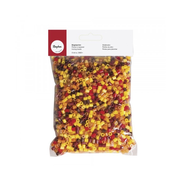 Bügelperlen Mix gelb/orange/braun 5mm 3000 Stk.