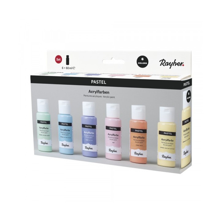 Set de peinture acrylique pastel 6 pièces