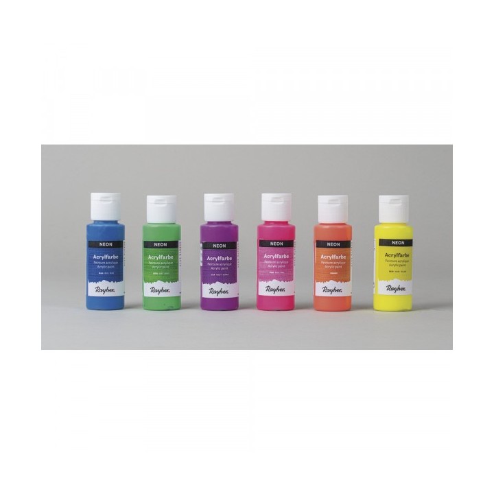 Set de peinture acrylique néon 6 pièces