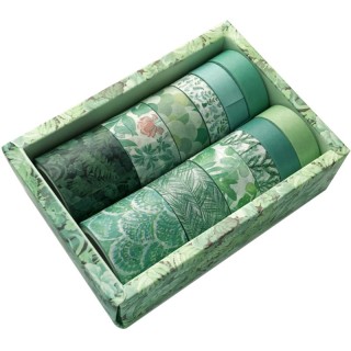 Set di 12 nastri Washi Verde Natura/Menta