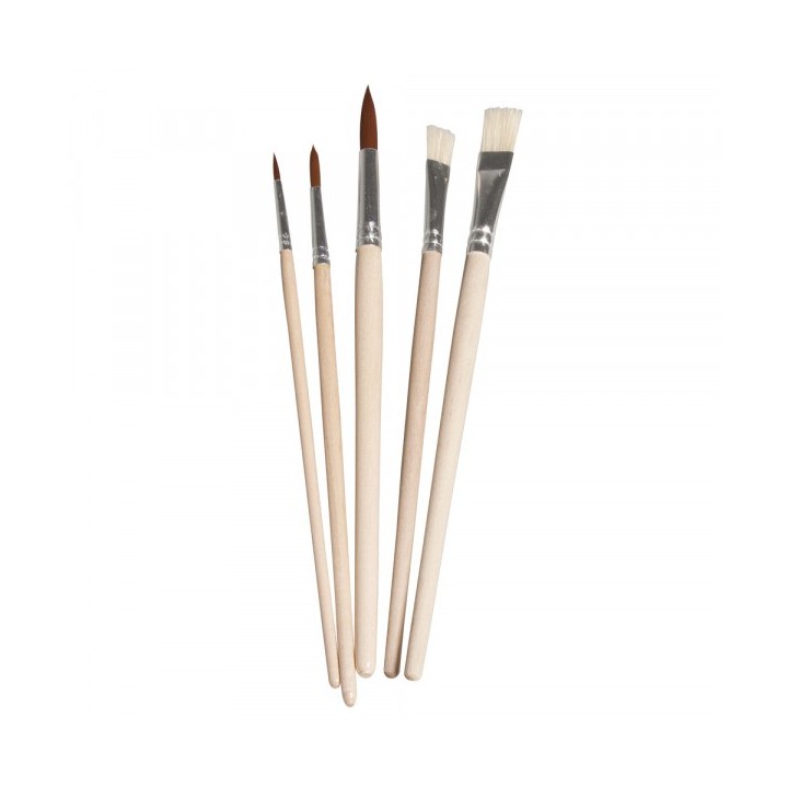 Set de pinceaux en bois FSC 5 pièces