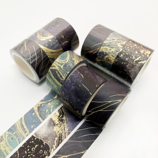 set of 3 Washi Tape with Gold Pattern