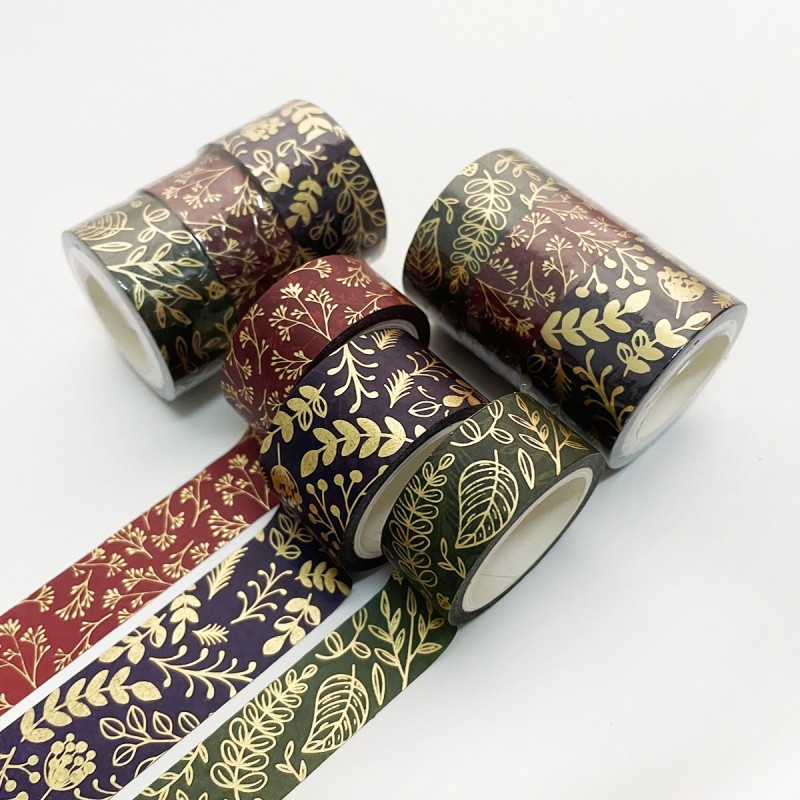 set of 3 Washi Tape with leaves pattern
