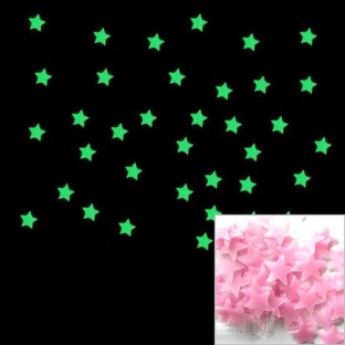 100 pièces de stickers muraux lumineux étoiles
