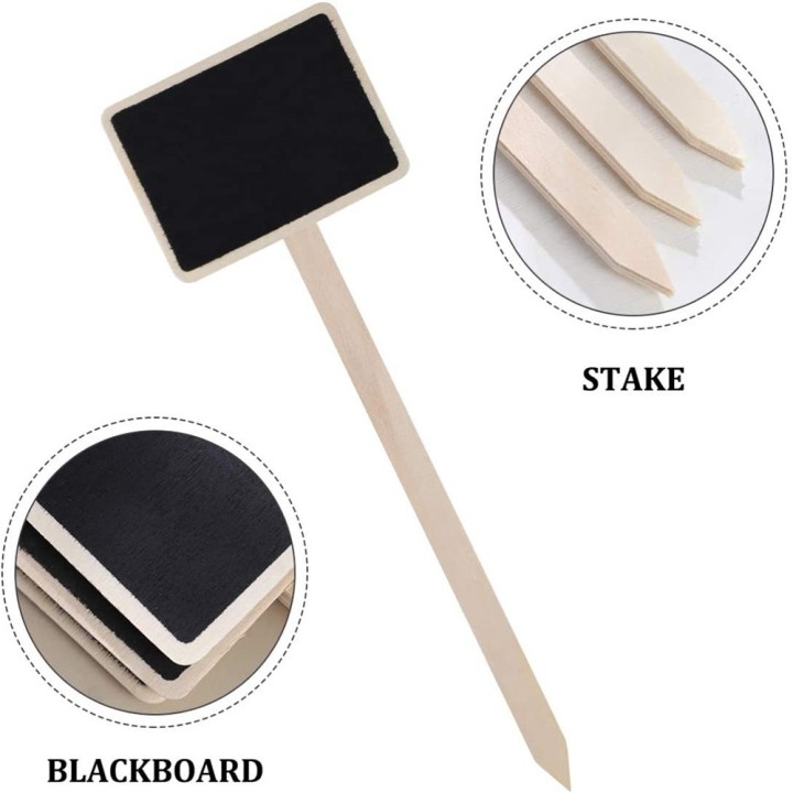10 pcs wooden plant labels with stem