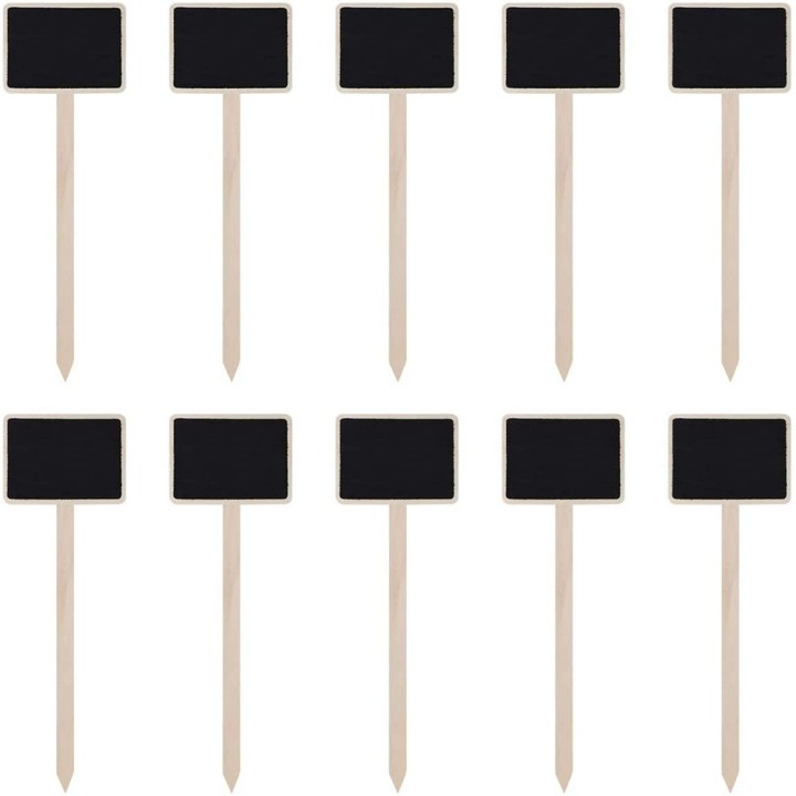 10 pcs wooden plant labels with stem