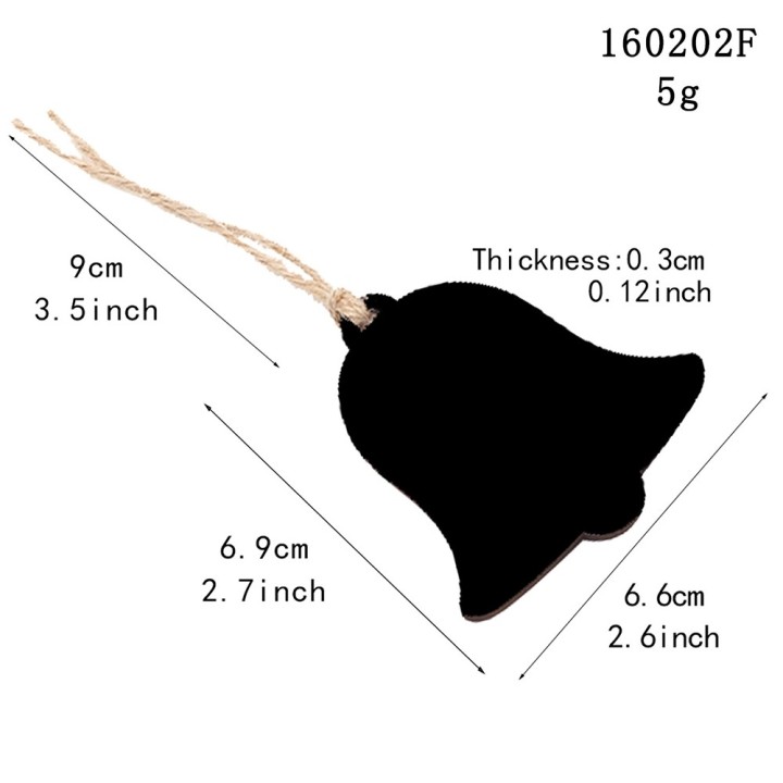 10 pcs. Pendentif en bois avec cordon Cloche