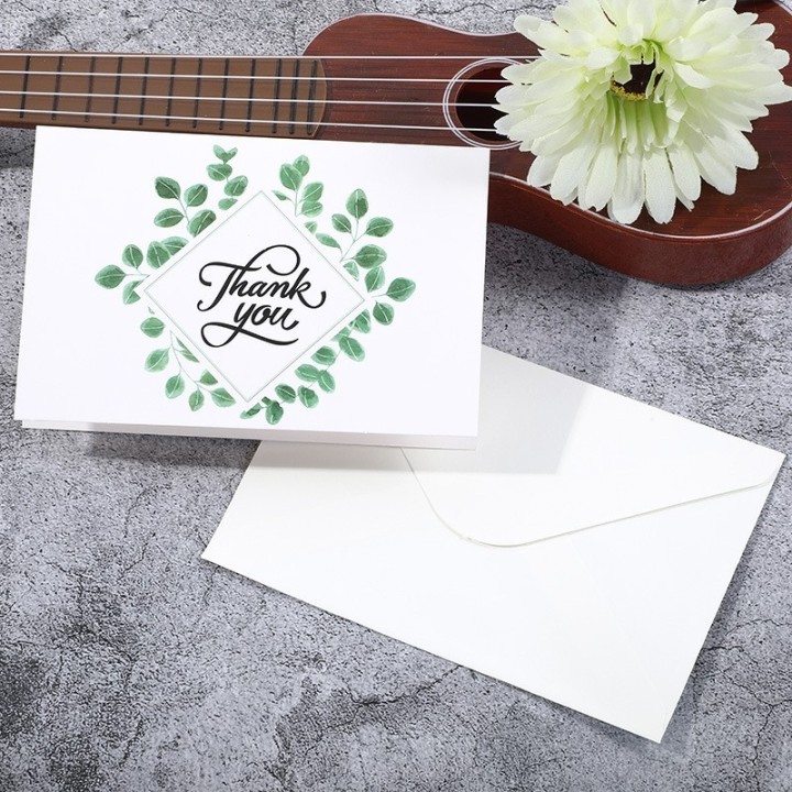 24er Set Dankeskarten "Thank you" gefaltet mit Couvert Floral