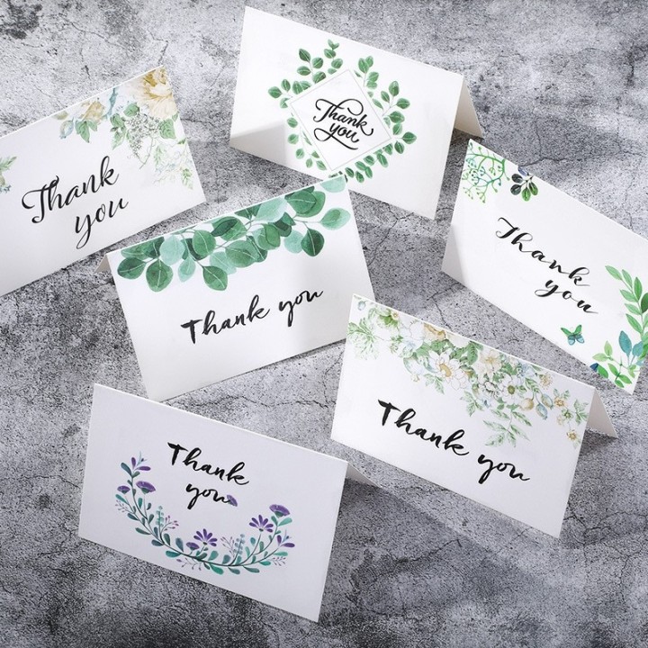 set de 24 cartes de remerciement "Thank you" pliées avec enveloppe Floral