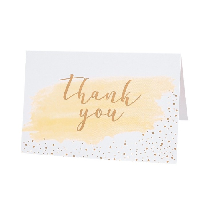 lot de 24 cartes de remerciement "Thank you" pliées avec enveloppe aquarelle