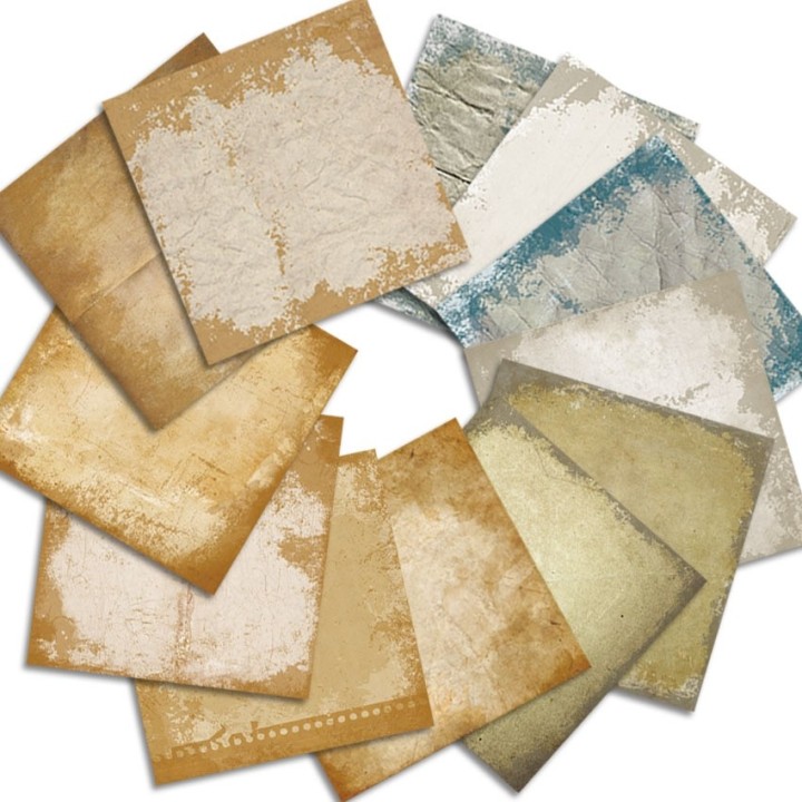 48 pezzi di carta per scrapbooking 160g 15,2x15,2cm "Carta invecchiata