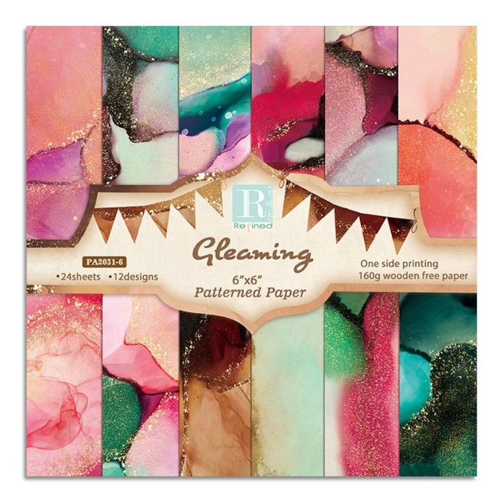 48 pcs. papier scrapbooking 160g 15.2x15.2cm "papier à motifs