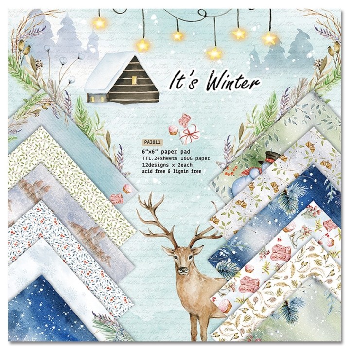 48 Stk. Scrapbooking Papier 160g 15.2x15.2cm "Winter"