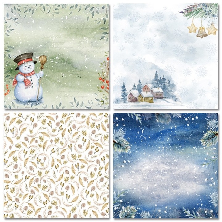 48 Stk. Scrapbooking Papier 160g 15.2x15.2cm "Winter"