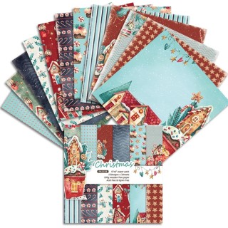 48 pcs. papier scrapbooking 160g 15.2x15.2cm "Noël
