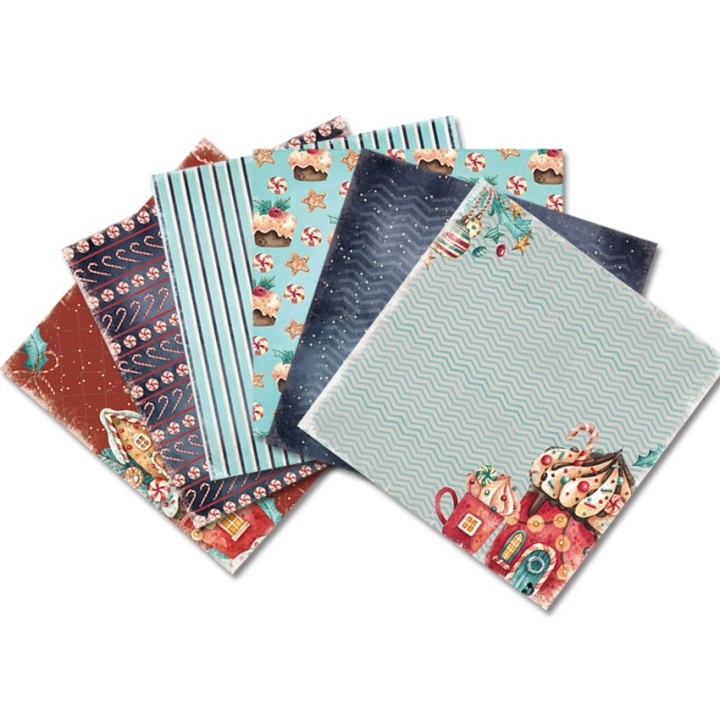 48 Stk. Scrapbooking Papier 160g 15.2x15.2cm "Weihnachten"