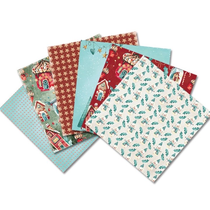 48 pcs. papier scrapbooking 160g 15.2x15.2cm "Noël