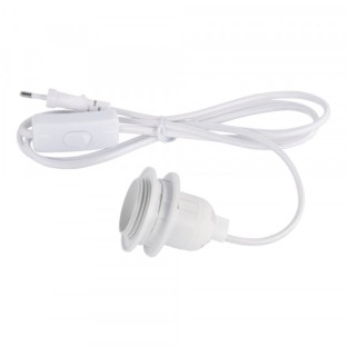 Douille d'ampoule avec interrupteur pour douille E27 Blanc