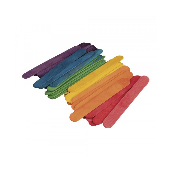36 pezzi. Bastoncini artigianali 15cm x 2cm colorati