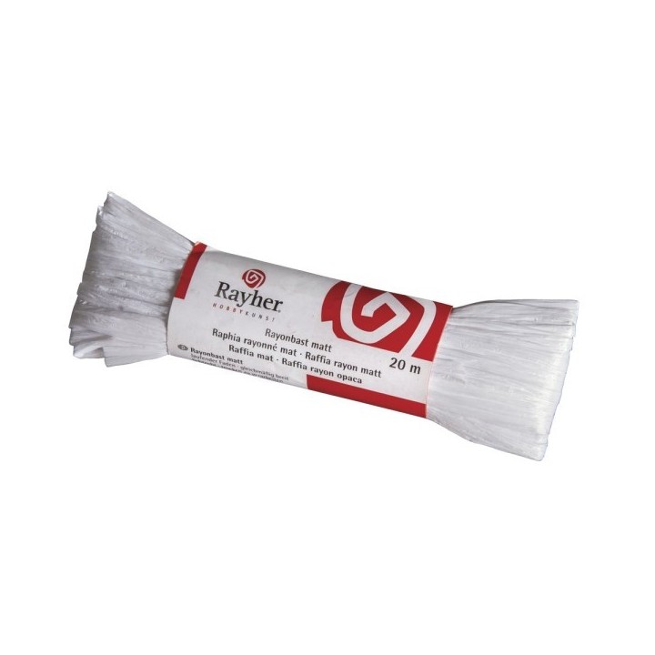 Rayon rafia bianco opaco 20m