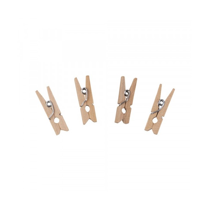 Mini pinces à linge en bois nature 48 pcs.