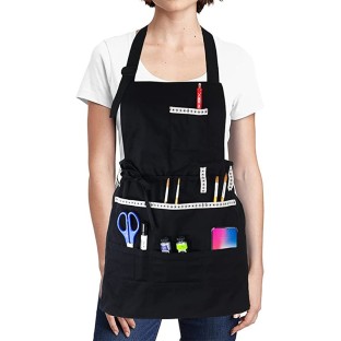 Apron for painting and crafting made of black cotton