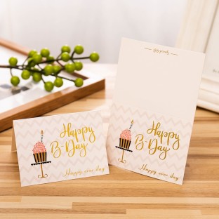50 pcs. Birthday card folding card with cupcake