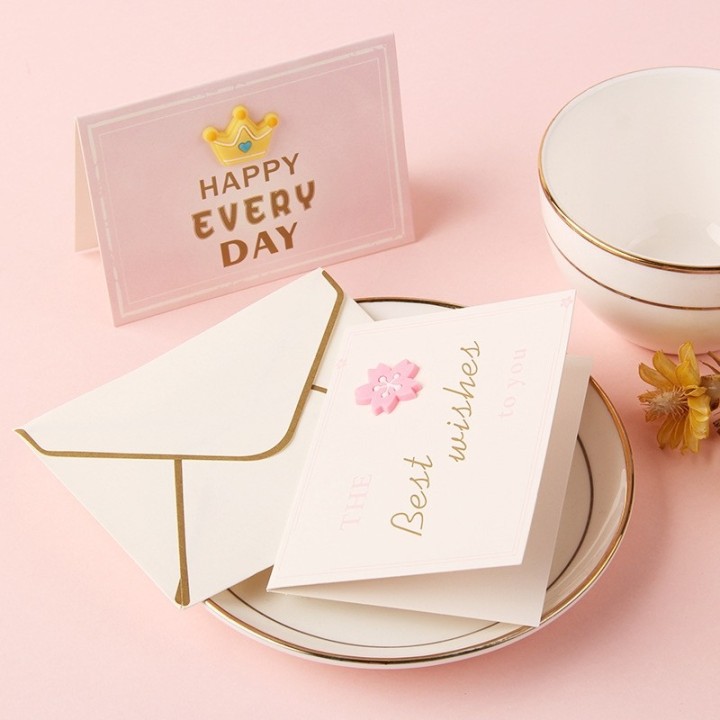 20 Stk. Best Wishes Karte mit Umschlag und 3D Cupcake