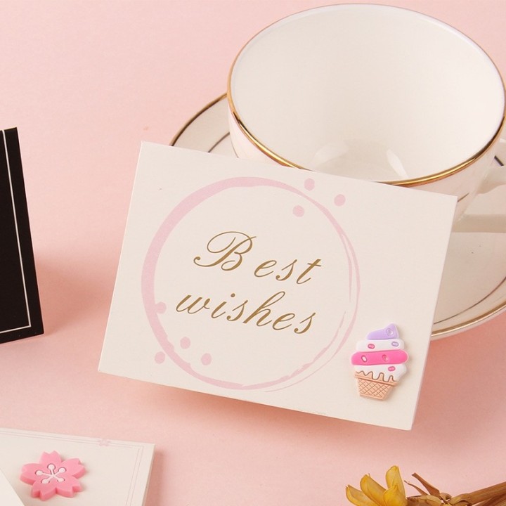 20 pcs. Best Wishes card with envelope and 3D cupcake