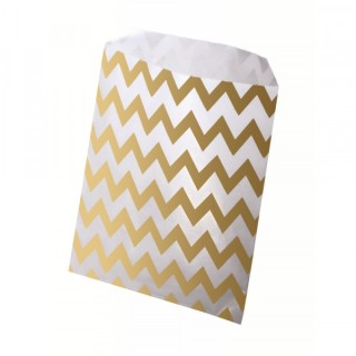 Paper bags food-safe gold jagged 15 pcs.