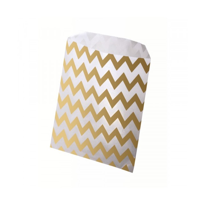 Paper bags food-safe gold jagged 15 pcs.