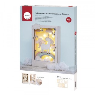 Wooden construction kit 3D motif frame unicorn nature