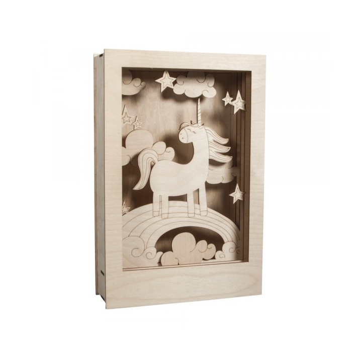 Wooden construction kit 3D motif frame unicorn nature